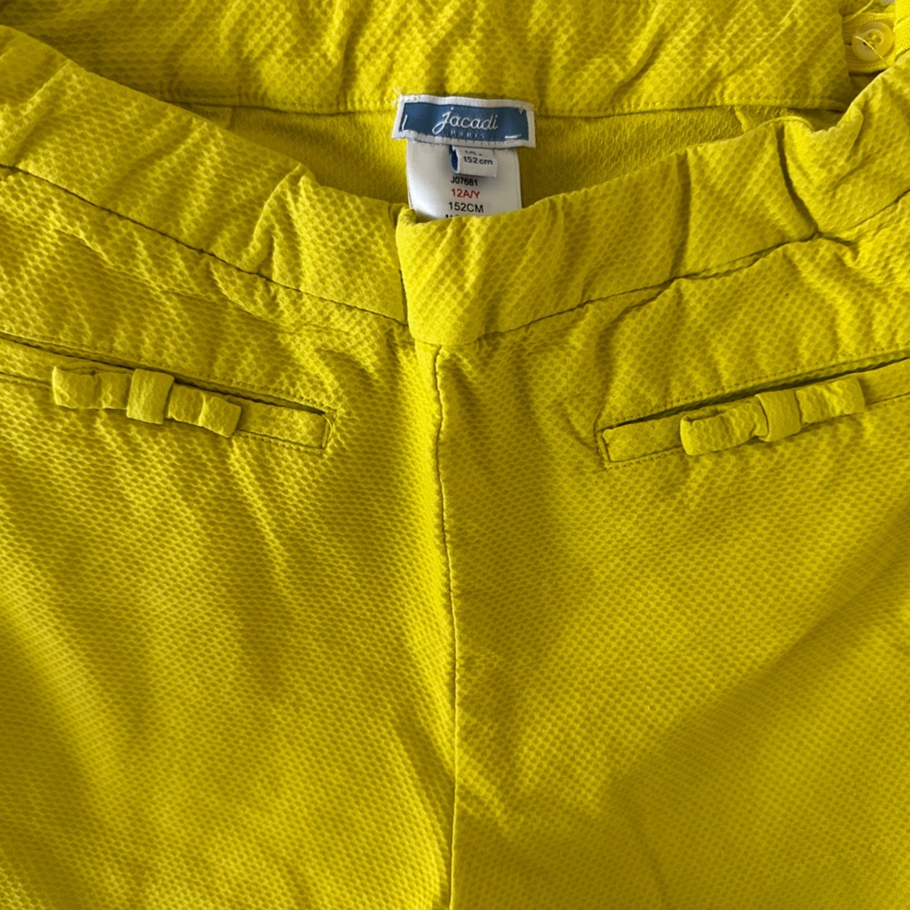 Girls Jacadi Neon Yellow Shorts Size 12